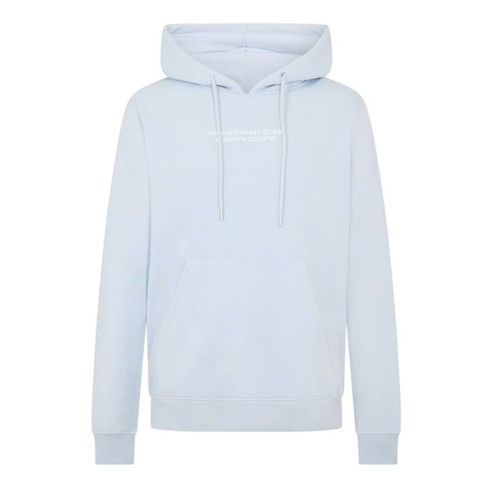 Criminal Damage Mens Logo Hoodie / Sky Blue